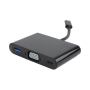 Cablexpert USB-C to VGA + HDMI + DisplayPort 3-in-1 Adapter
