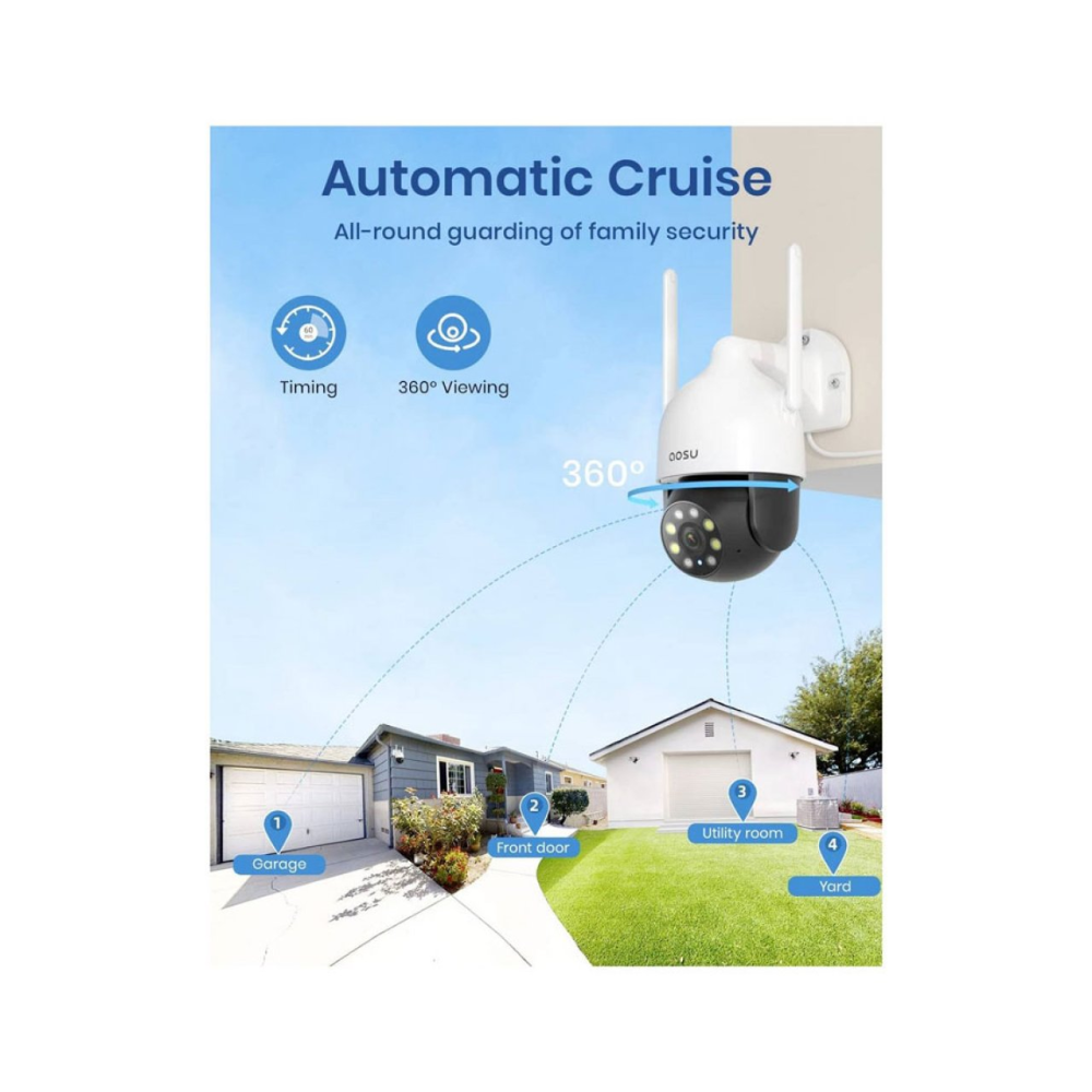 AOSU C5L Security Camera 2K Outdoor 360 Pan-Tilt