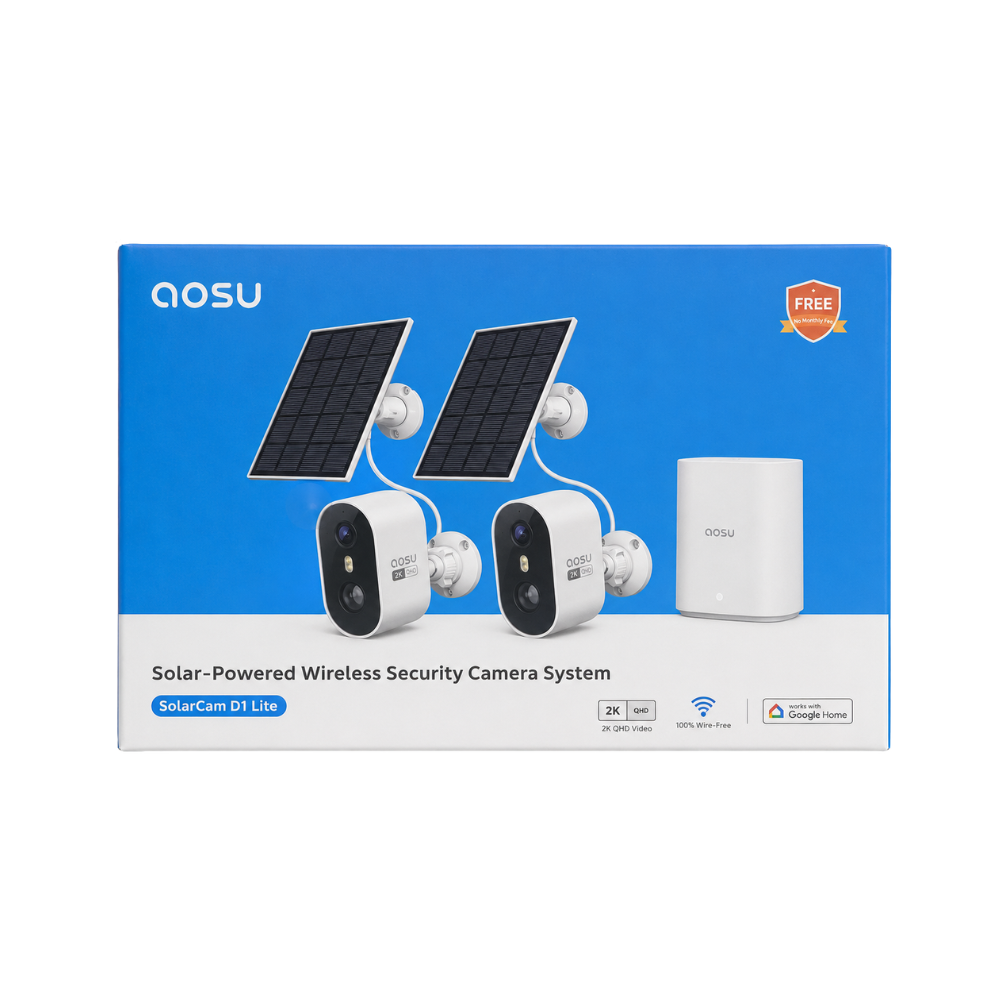 AOSU C7P-2H Solar Security Cameras Wireless Outdoor 2K QHD