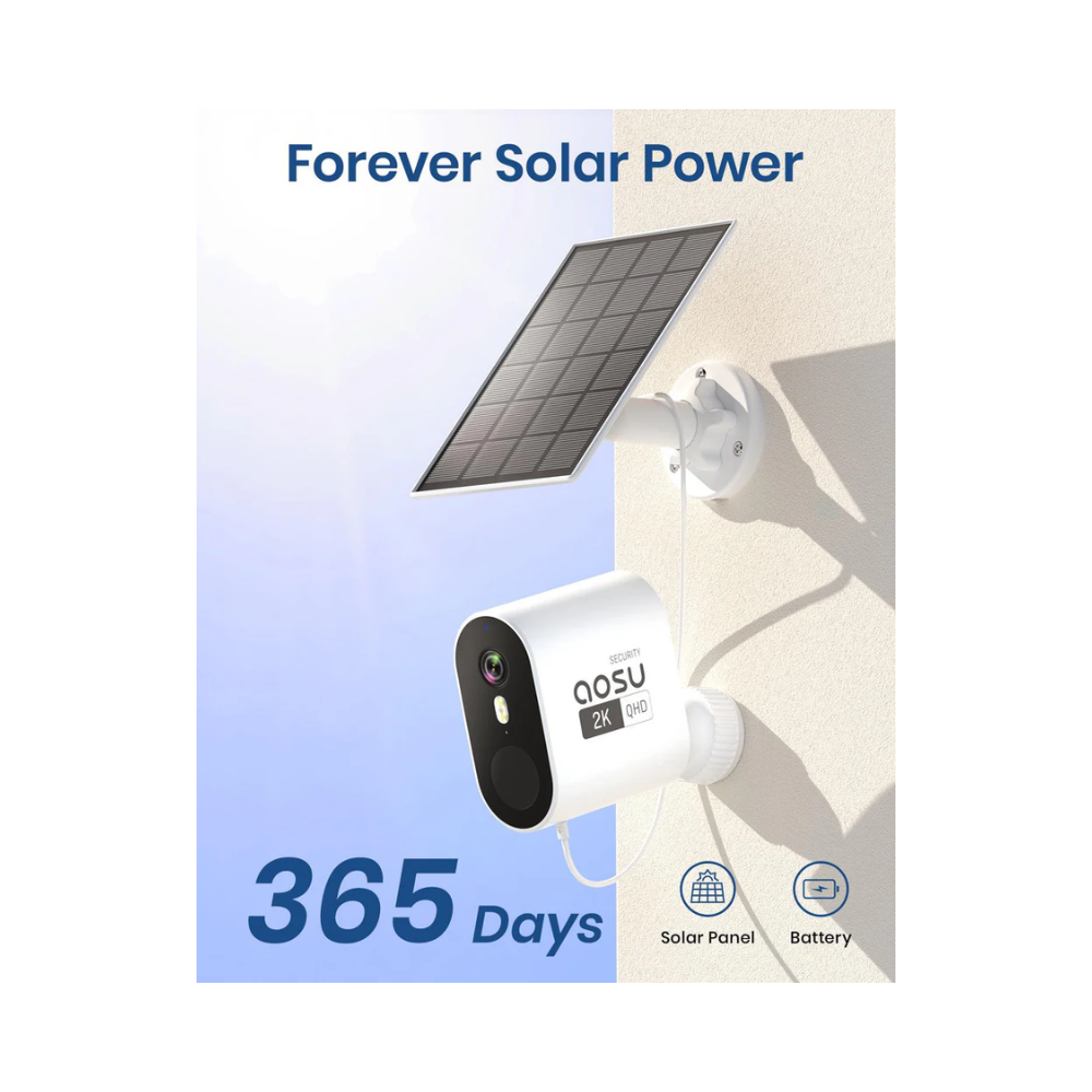 AOSU C7P-2H Solar Security Cameras Wireless Outdoor 2K QHD
