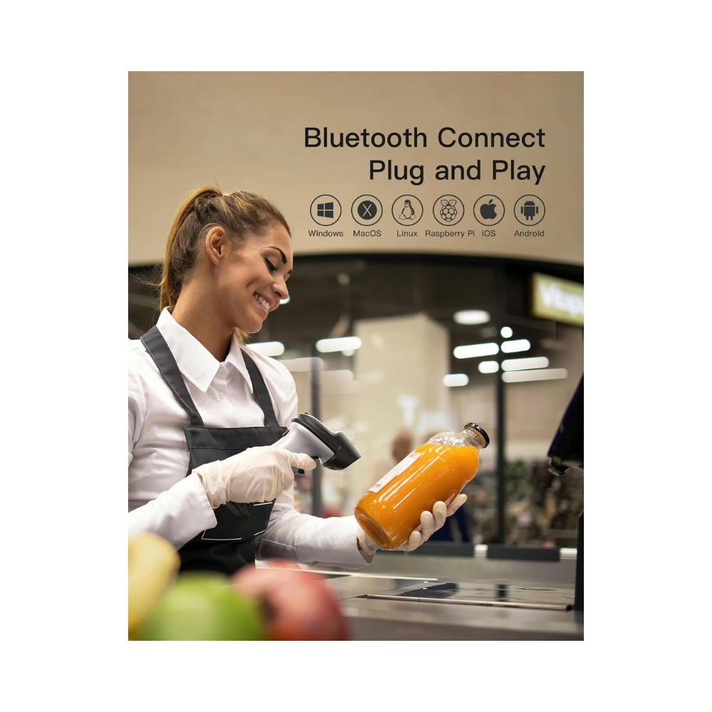 Inateck BCST-70 1D Bluetooth Barcode Scanner Grey