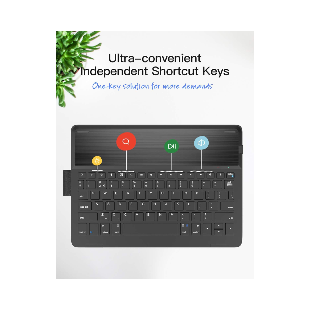Inateck Qwerty Keyboard Case For Ipad 9Th Gen 10.2" Black