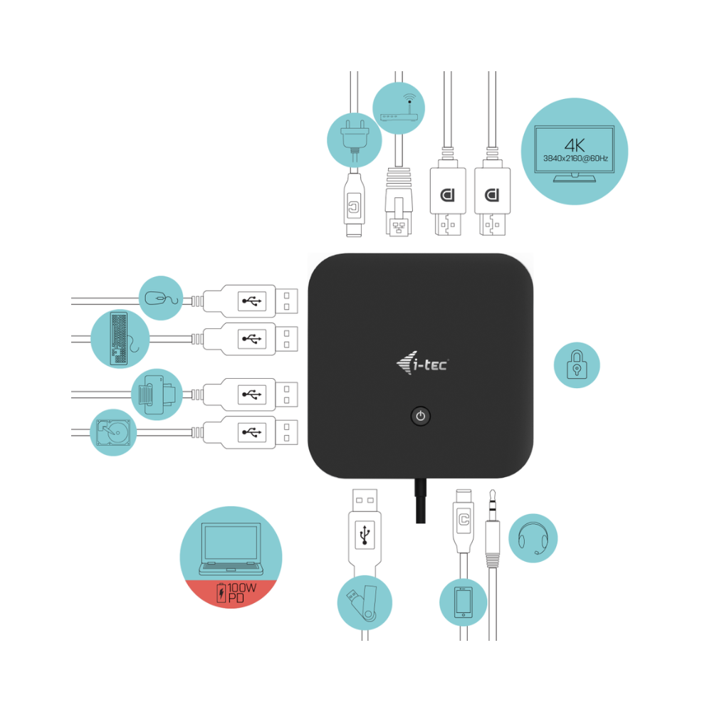 i-Tec C31 Dual DisplayPort Dock with PD