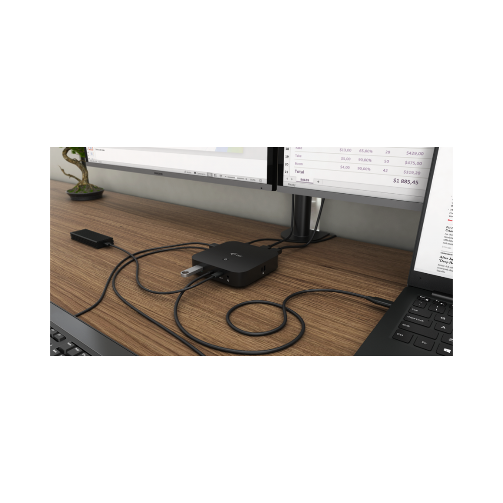 i-Tec C31 Dual DisplayPort Dock 100W PD UK PLUG