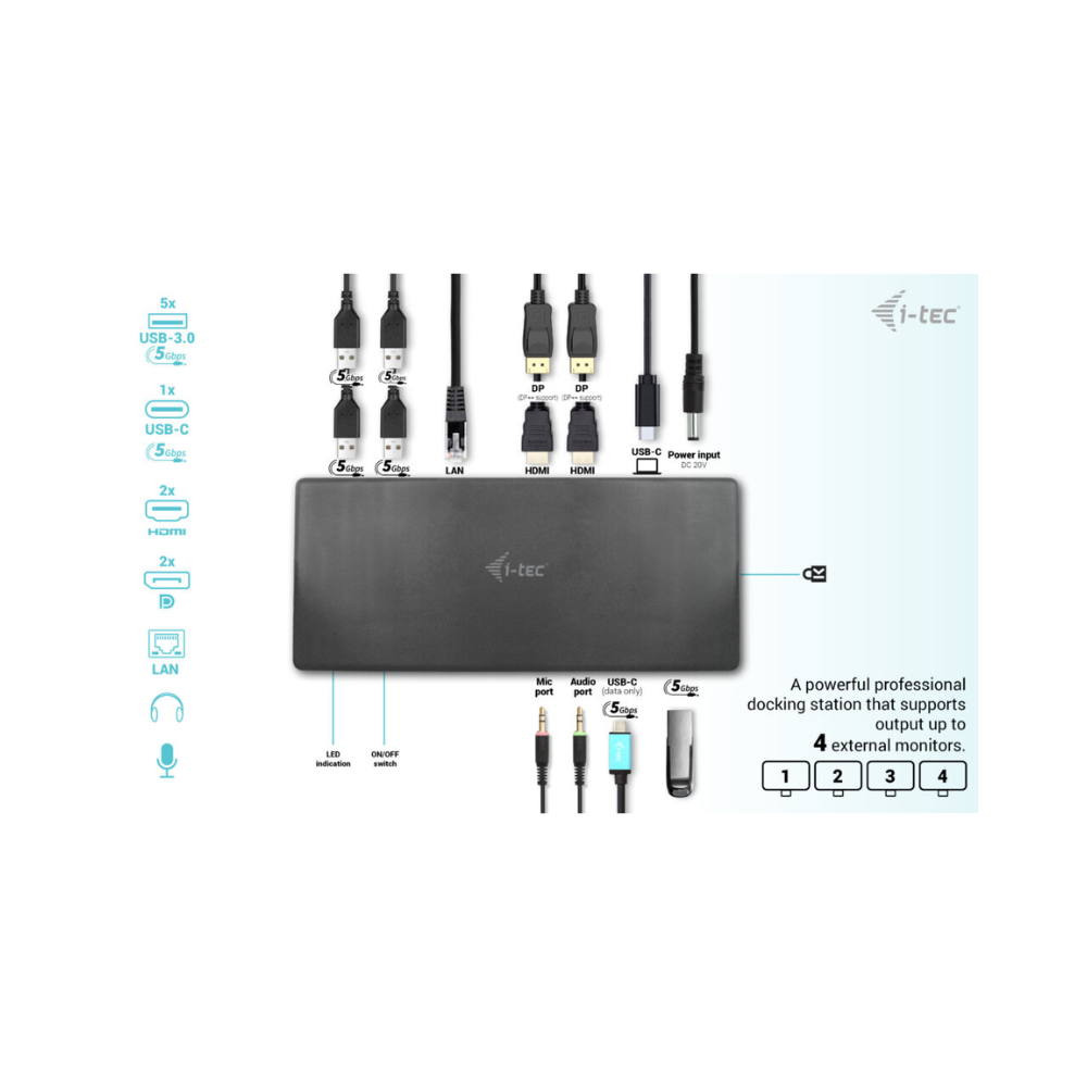 i-Tec C31 Quattro Display Dock UK PLUG