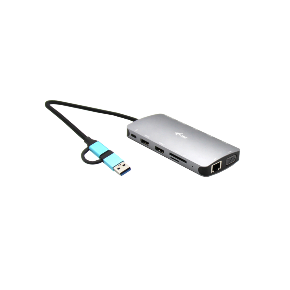 i-Tec Metal Nano Dock USB 3.0/C/TB3 with LAN & 100W PD