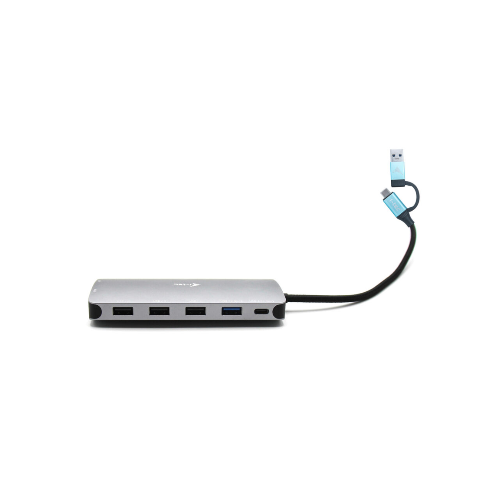 i-Tec Metal Nano Dock USB 3.0/C/TB3 with LAN & 100W PD