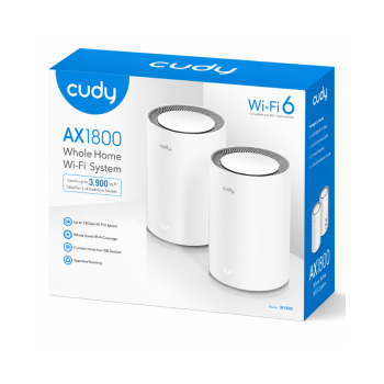 Cudy AX1800 Whole Home Wi-Fi 6 Mesh System (2-Pack)