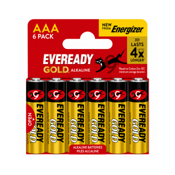 Eveready Gold AAA Alkaline Batteries 6-Pack