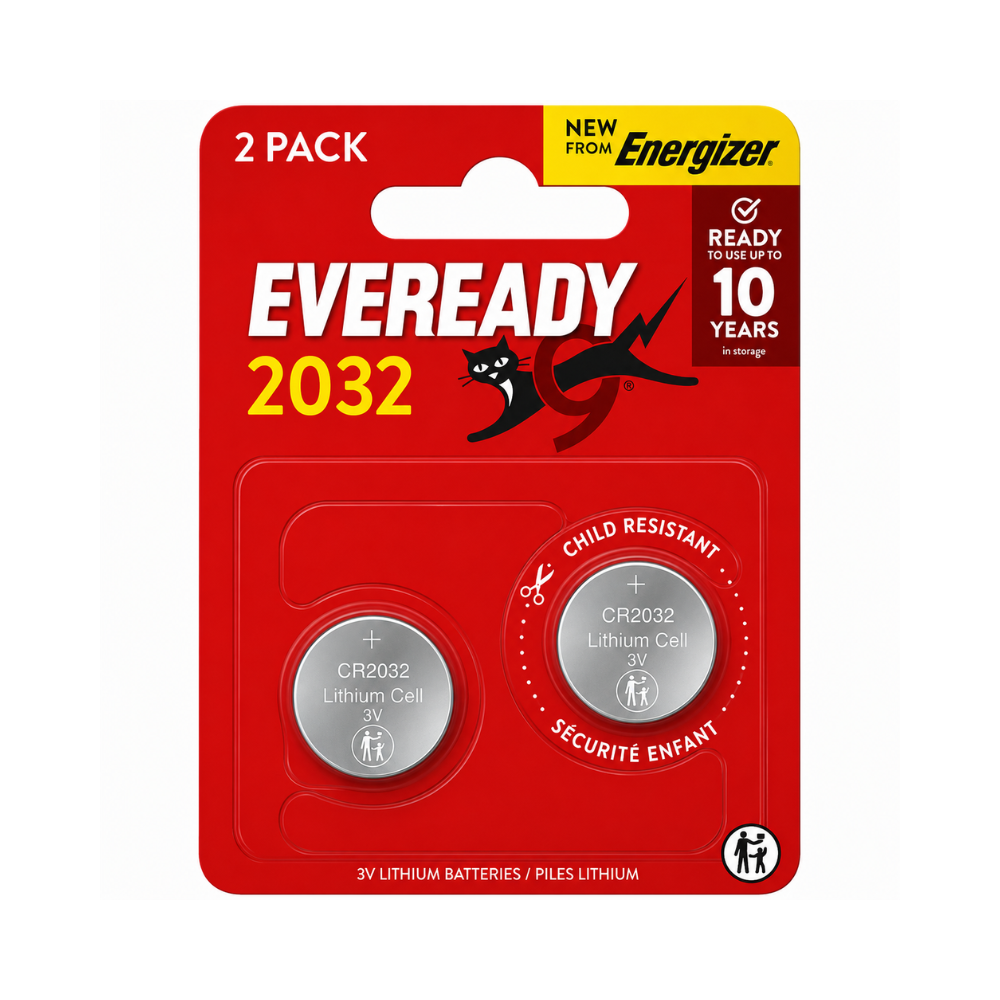 Eveready Lithium CR2032 Button Cell Batteries 2-Pack