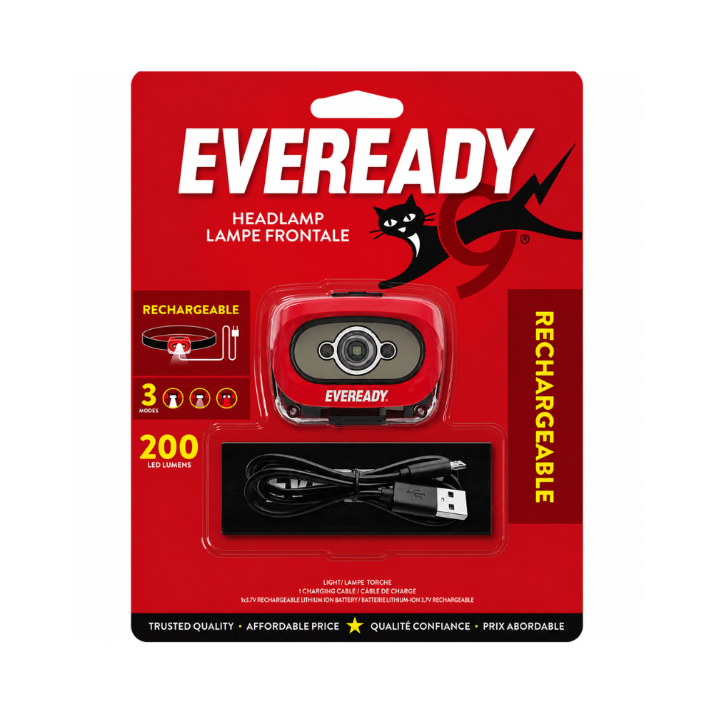 Eveready Rechargeable Metal Handheld Flashlight 300 Lumens