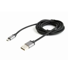 Cotton braided Micro-USB cable with metal connectors1.8 mblackblister