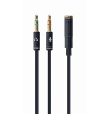 3.5 mm 4-pin socket to 2 x 3.5 mm stereo plug adapter cableblackmetal connectors