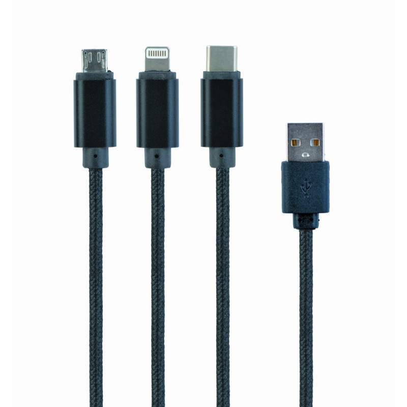 Cablexpert 3-in-1 USB Charging Cable 1m Black