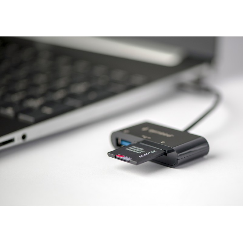 Gembird Compact USB Type-C Combo Card Reader HUB