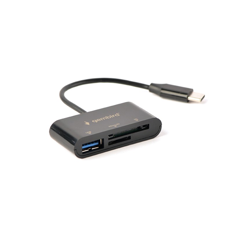 Gembird Compact USB Type-C Combo Card Reader HUB