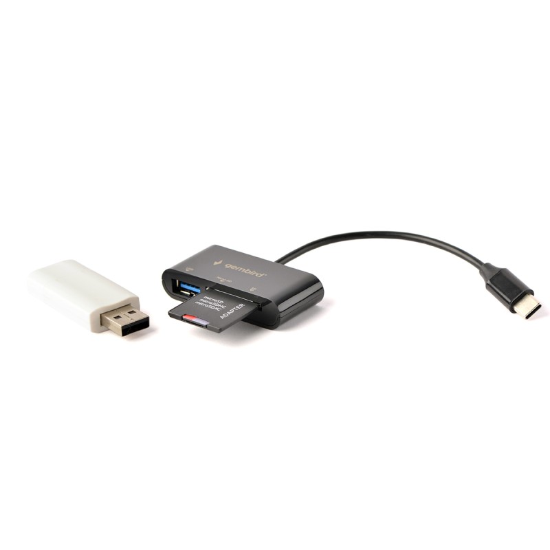 Gembird Compact USB Type-C Combo Card Reader HUB