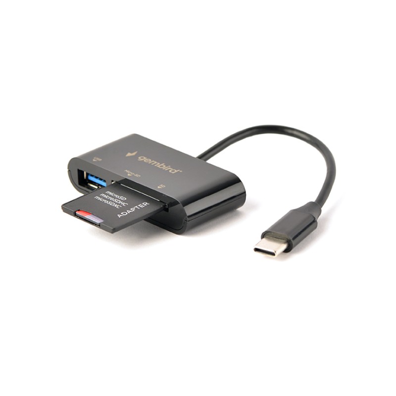 Gembird Compact USB Type-C Combo Card Reader HUB
