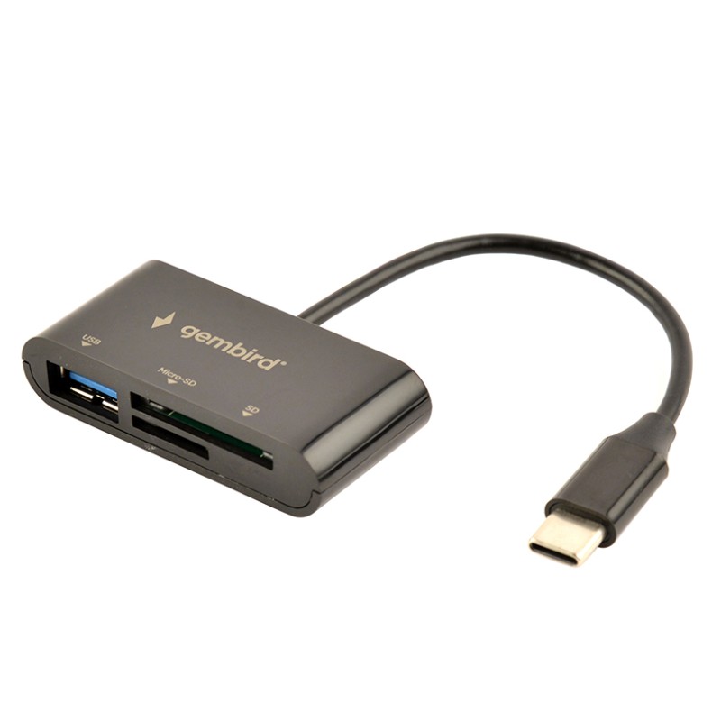 Gembird Compact USB Type-C Combo Card Reader HUB
