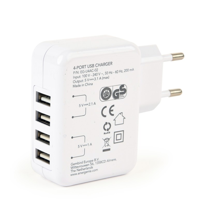 Energenie Universal 3.1A Dual USB Charger White