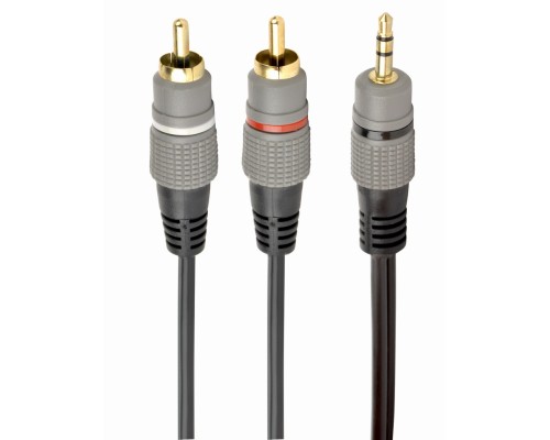 3.5 mm stereo plug to 2*RCA plugs 1.5m cablegold-plated connectors