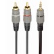 3.5 mm stereo plug to 2*RCA plugs 1.5m cablegold-plated connectors