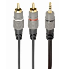 3.5 mm stereo plug to 2*RCA plugs 2.5m cablegold-plated connectors