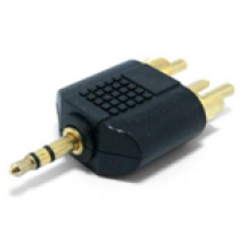 3.5 mm plug to 2 x RCA plug stereo audio adapter