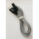 Premium cotton braided 8-pin cable charging and data cable1 mblack/white