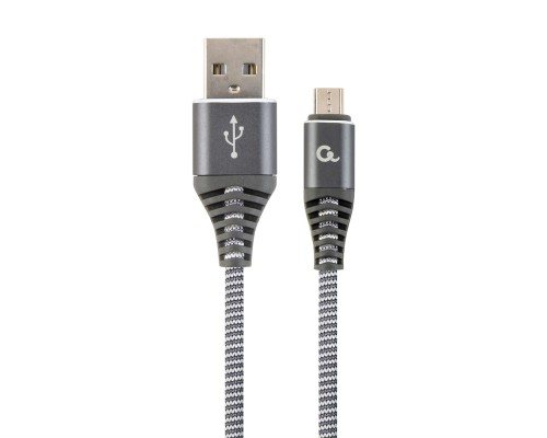 Premium cotton braided Micro-USB charging and data cable1 mspacegrey/white