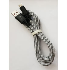Premium cotton braided Type-C USB charging and data cable2 mblack/white