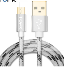 Premium cotton braided Micro-USB charging and data cable2 mspacegrey/white