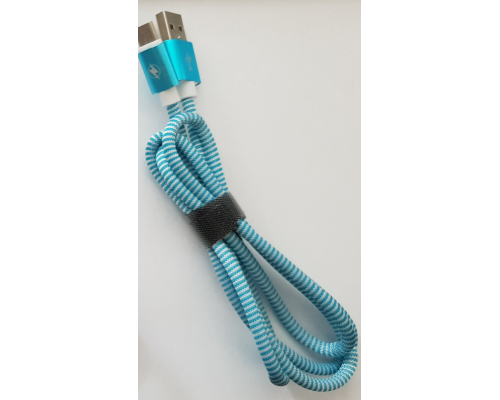Premium cotton braided Micro-USB charging and data cable2 mpurple/white