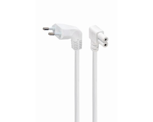 Power cord (C7) with angled connectorsVDE approved2.5 mwhite
