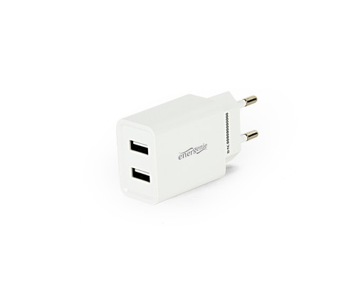 2-port universal USB charger2.1 Awhite
