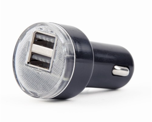 2-port USB car charger2.1 Ablack