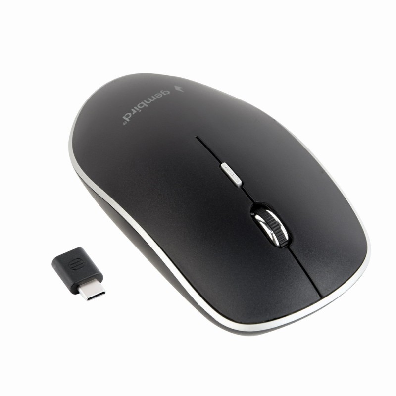 Gembird Silent Wireless Optical Mouse with Type-C Receiver
