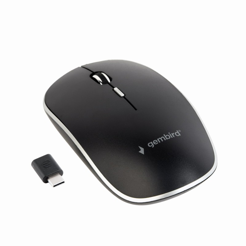 Gembird Silent Wireless Optical Mouse with Type-C Receiver