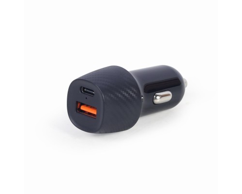 2-port USB car fast chargerType-C PD18 W black