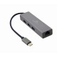 USB-C Gigabit network adapter with 3-port USB 3.1 hub