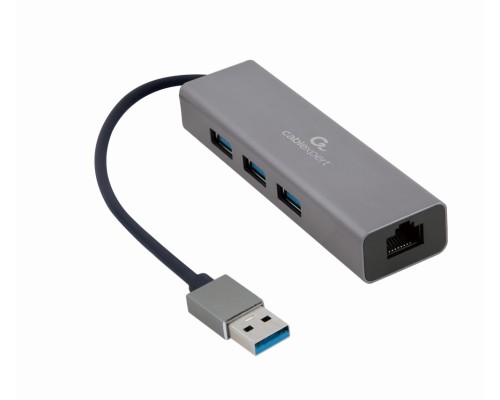 USB AM Gigabit network adapter with 3-port USB 3.0 hub