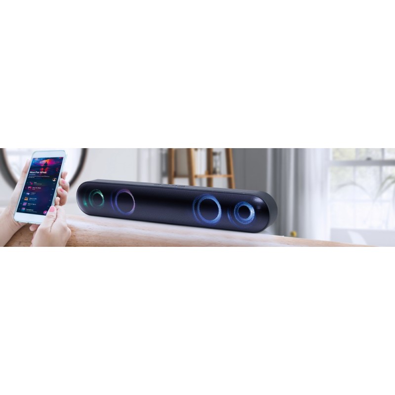 Gembird Bluetooth Soundbar with LED Lights Black
