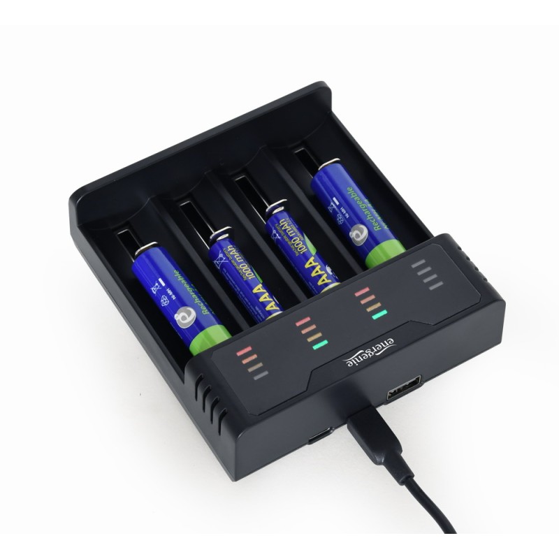 Energenie Ni-MH + Li-ion Fast Battery Charger Black