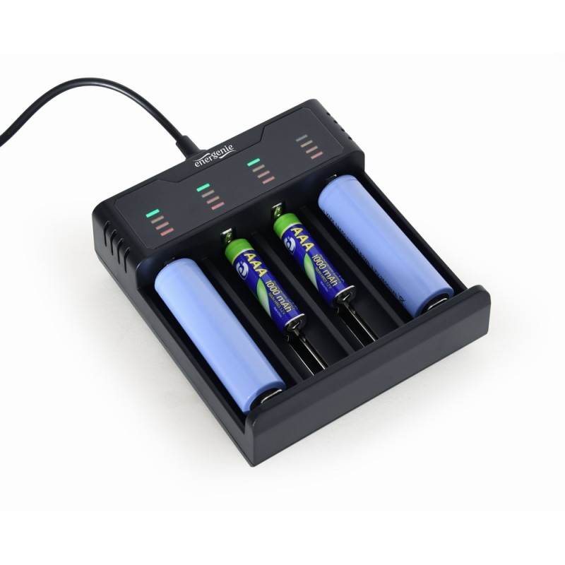 Energenie Ni-MH + Li-ion Fast Battery Charger Black