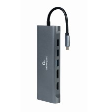 USB Type-C 8-in-1 multi-port adapter (Hub3.0 + HDMI + DisplayPort + VGA + PD + card reader + LAN + stereo audio)space grey
