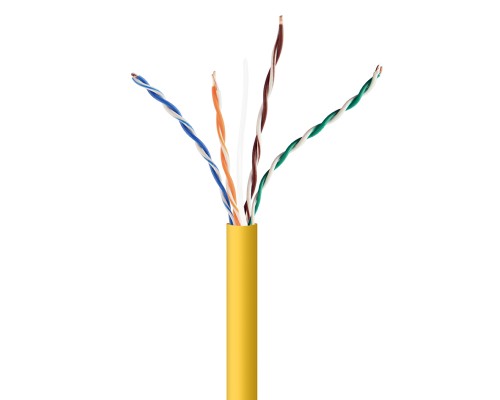 CAT5e UTP LAN cable (CCA)solid1000 ftyellow