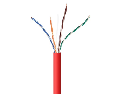 CAT5e UTP LAN cable (CCA)solid1000 ftred