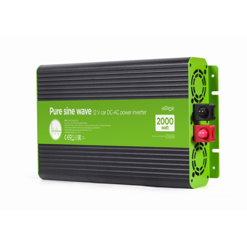 Energenie 12V Pure Sine Wave Car DC-AC Power Inverter 2000W