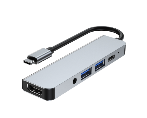 USB Type-C 5-in-1 multi-port adapter (Hub + HDMI + PD + stereo audio)