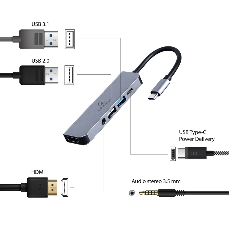 Cablexpert USB-C 5-in-1 MultiHUB